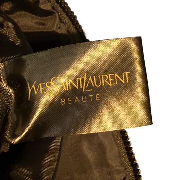 YSL Yves Saint Laurent Black Vegan Leather & Cream Canvas Bag w Blk Mascara 2 ml - Picture 9 of 16